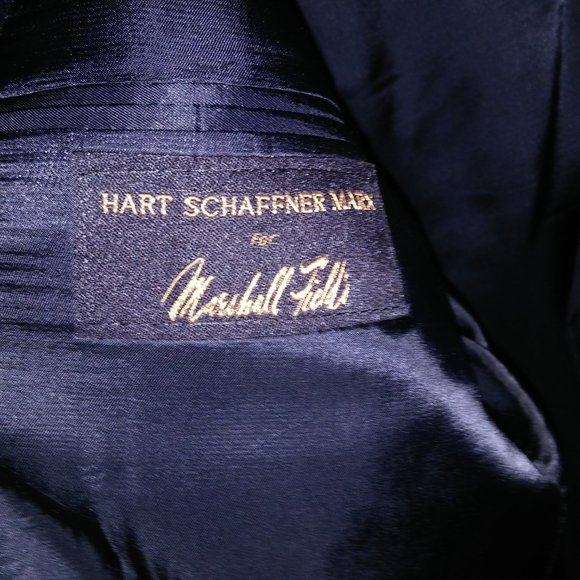 Hart Schaffner Marx Suit Mens 2 Piece 41R Black Pinstripe Long Sleeve Pleated Fr - Picture 6 of 16